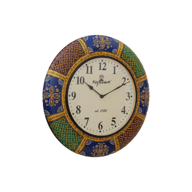 Painted Wooden Wall Clock Decor