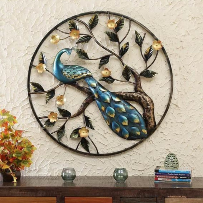 Peacock in ring 3D wall art