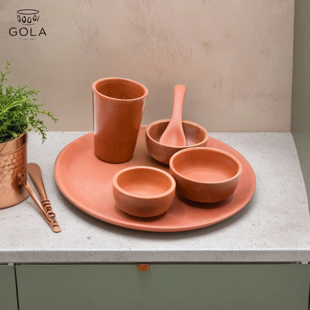 Handcrafted Rustic Harmony Clay Dining Set, Eco-Friendly Artisanal Pottery Collection, Vintage-Style Dinnerware for Sustainable Lifestyle.