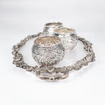 Load image into Gallery viewer, Elegant Silver Bowl Set with Tray - Intricately Designed Silver-Plated Bowls and Ornate Tray for Serving and Decorative Display | Perfect Gift for Weddings and Special Occasions | Tanutra
