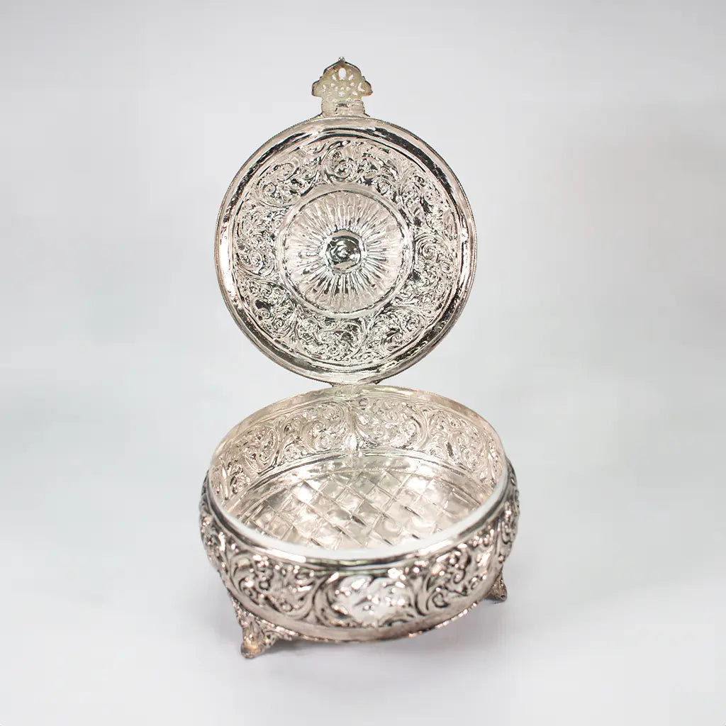 Indian  Handicraft Product SilverOrnateBox