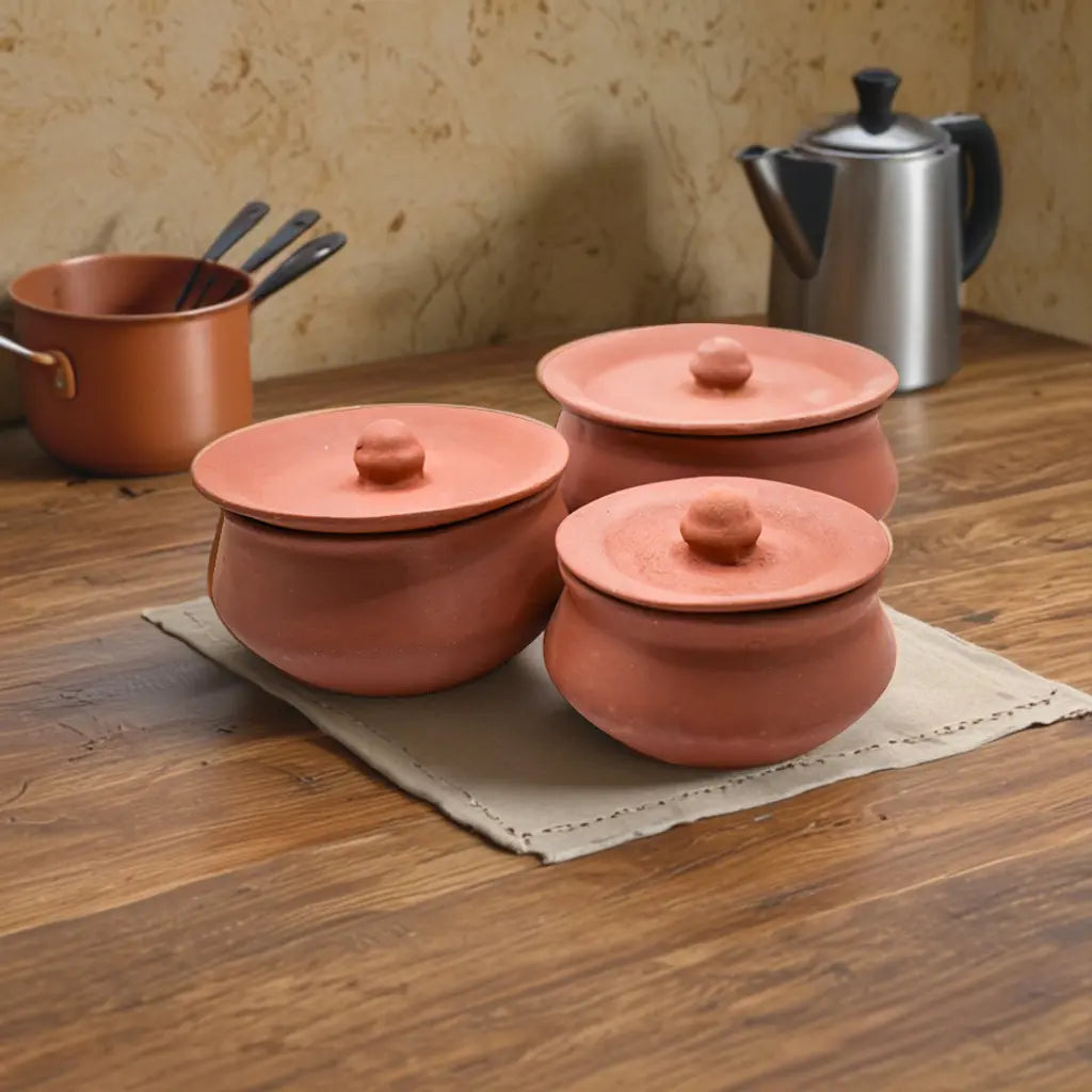 Terra Lid Clay (Set of 3 Pots)