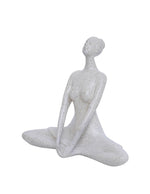 Load image into Gallery viewer, white polyresin decorative yoga lady statue
