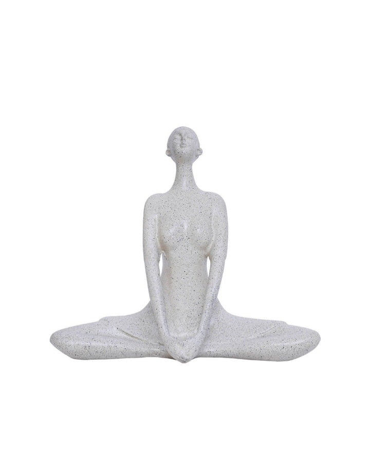 white polyresin decorative yoga lady statue
